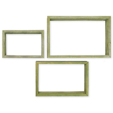Ekena Millwork Rectangle, Open Back, Vintage Farmhouse Shadow Box Shelves, Barnwood Decor Collection, PK3 DECR18SBRTOBGR